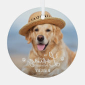 愛する記憶の中でカスタムペット犬の記念写真 ガラスオーナメント (裏面)