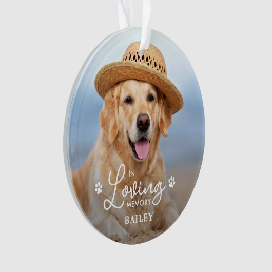 愛する記憶の中でカスタムペット犬2写真記念 オーナメント (正面)