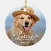 愛する記憶の中でカスタムペット犬2写真記念 セラミックオーナメント (正面)