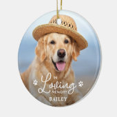 愛する記憶の中でカスタムペット犬2写真記念 セラミックオーナメント (左)