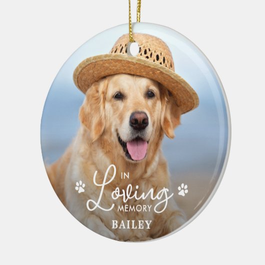 愛する記憶の中でカスタムペット犬2写真記念 セラミックオーナメント (左)