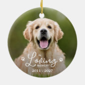 愛する記憶の中でカスタムペット犬2写真記念 セラミックオーナメント (裏面)