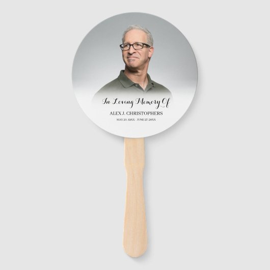 愛する記憶の中でカスタム写真葬儀記念碑 ハンドファン (裏面)