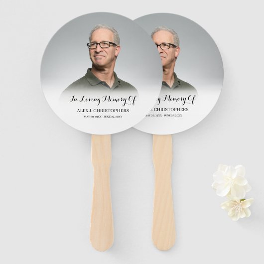 愛する記憶の中でカスタム写真葬儀記念碑 ハンドファン (正面&裏面)