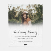 愛する記憶の中でカスタム写真葬儀記念碑 フリースブランケット (正面)