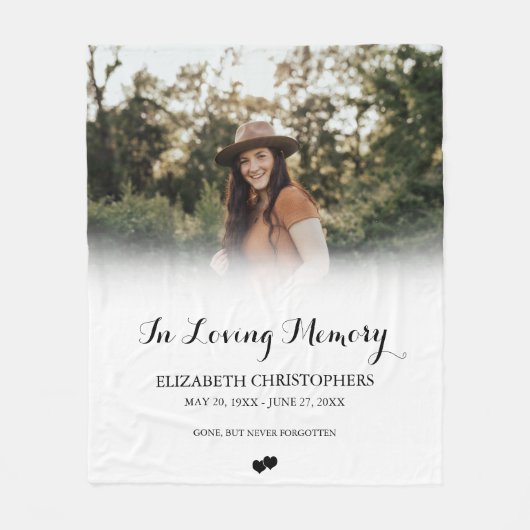 愛する記憶の中でカスタム写真葬儀記念碑 フリースブランケット (正面)