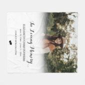 愛する記憶の中でカスタム写真葬儀記念碑 フリースブランケット (正面(横))