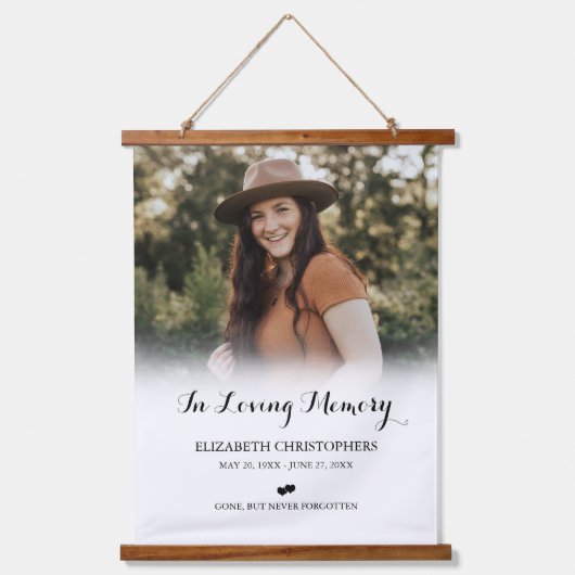 愛する記憶の中でカスタム写真葬儀記念碑 吊り下げ型タペストリー (正面)