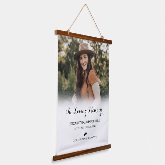 愛する記憶の中でカスタム写真葬儀記念碑 吊り下げ型タペストリー (傾斜あり)