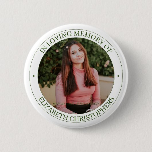 愛する記憶の中でカスタム写真葬儀記念碑 缶バッジ (正面)