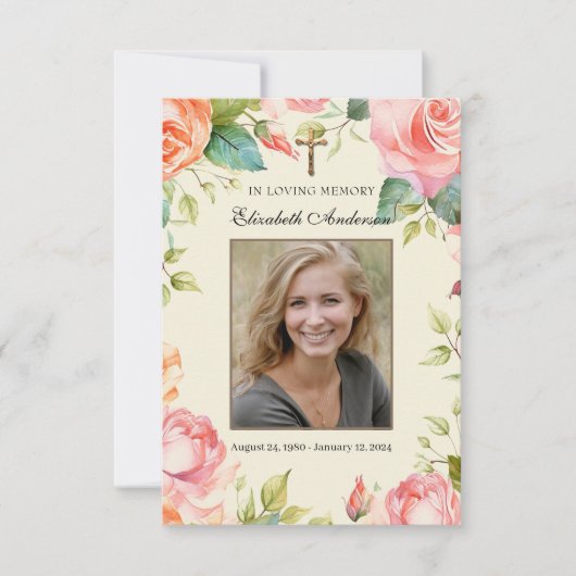 愛する記憶の中でカトリック葬儀祈りの言葉カード 案内状 (正面)