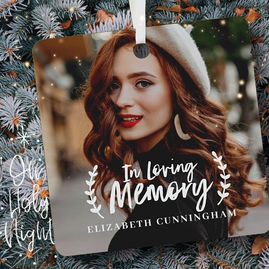 愛する記憶の中でキュラシブの葉の写真記念 メタルオーナメント