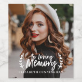 愛する記憶の中でキュラシブの葉の写真記念 ワインラベル (シングルラベル)