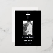 愛する記憶の中でシルバークロス死亡記念日 箔シーズンポストカード (正面/裏面)