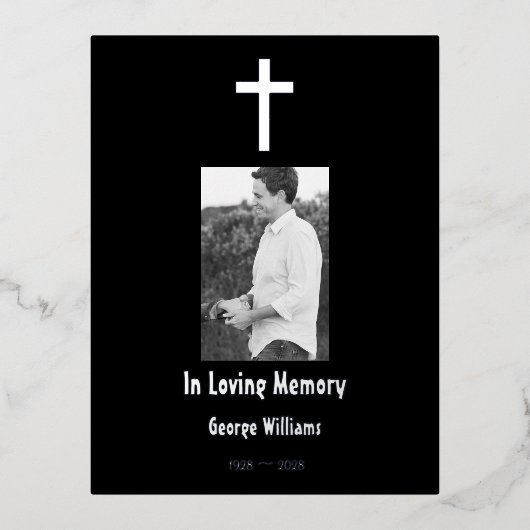 愛する記憶の中でシルバークロス死亡記念日 箔シーズンポストカード (正面)