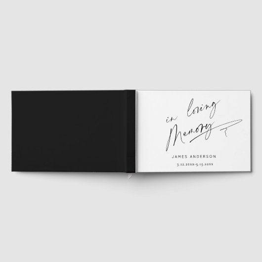 愛する記憶の中でシンプルのスクリプト葬儀 ゲストブック (全面)