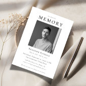愛する記憶の中でシンプルのデジタル葬儀の写真 招待状