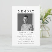 愛する記憶の中でシンプルのデジタル葬儀の写真 招待状 (スタンド正面)
