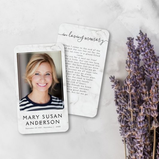 愛する記憶の中でシンプル大理石の写真詩カード