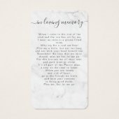 愛する記憶の中でシンプル大理石の写真詩カード (裏面)