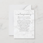 愛する記憶の中でシンプル大理石の写真詩カード ノートカード (裏面)
