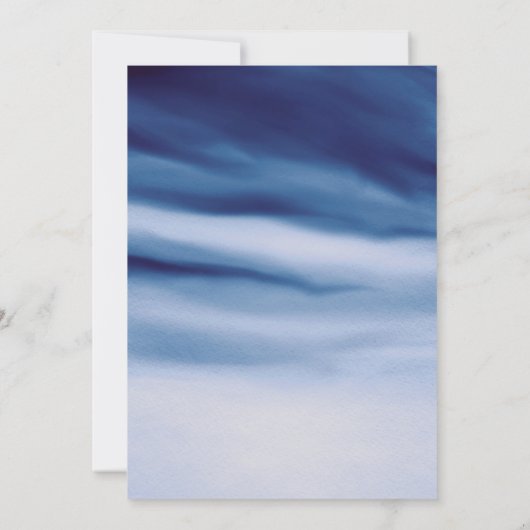 愛する記憶の中でネイビーブルー写真追悼葬儀 招待状 (裏面)