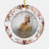 愛する記憶の中でバラフォイル写真追悼碑 セラミックオーナメント (正面)