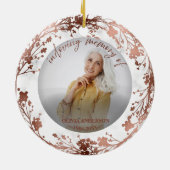 愛する記憶の中でバラフォイル写真追悼碑 セラミックオーナメント (裏面)