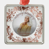 愛する記憶の中でバラフォイル写真追悼碑 メタルオーナメント (正面)