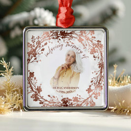 愛する記憶の中でバラフォイル写真追悼碑 メタルオーナメント