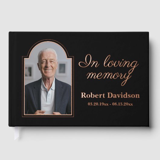 愛する記憶の中でバラ金ゴールドフレーム記念葬儀 ゲストブック (正面)