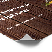 愛する記憶の中でバーガン素朴ディひまわりの花 ポスター (角)