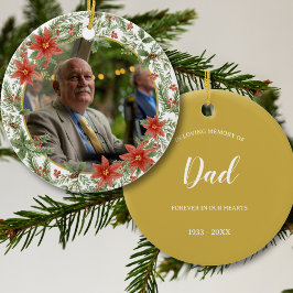愛する記憶の中でパパ写真メモリアル セラミックオーナメント