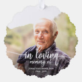 愛する記憶の中でパーソナライズされた記念碑 オーナメントカード (裏面)