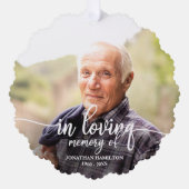 愛する記憶の中でパーソナライズされた記念碑 オーナメントカード (正面)