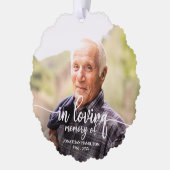 愛する記憶の中でパーソナライズされた記念碑 オーナメントカード (左)