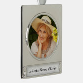 愛する記憶の中でパーソナライズされた記念碑 シルバープレートバナーオーナメント (右)