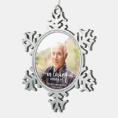 愛する記憶の中でパーソナライズされた記念碑 スノーフレークピューターオーナメント (右)