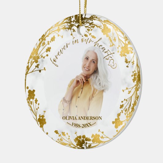 愛する記憶の中でパーソナライズされた記念碑 セラミックオーナメント (左)