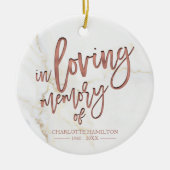愛する記憶の中でパーソナライズされた記念碑 セラミックオーナメント (正面)