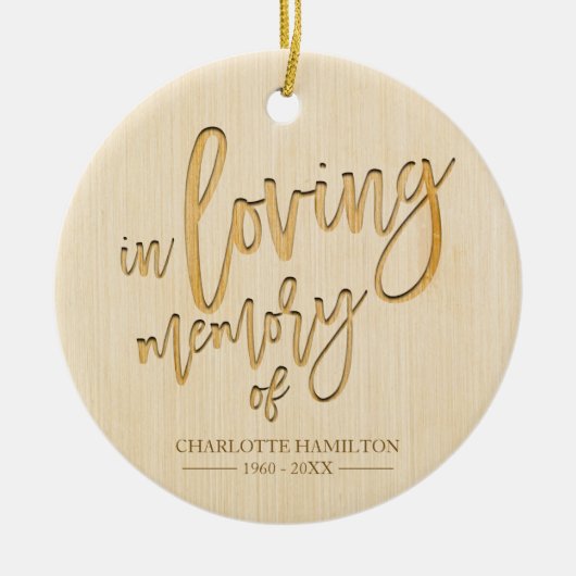 愛する記憶の中でパーソナライズされた記念碑 セラミックオーナメント (正面)