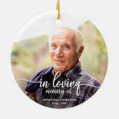 愛する記憶の中でパーソナライズされた記念碑 セラミックオーナメント (裏面)