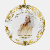 愛する記憶の中でパーソナライズされた記念碑 セラミックオーナメント (正面)