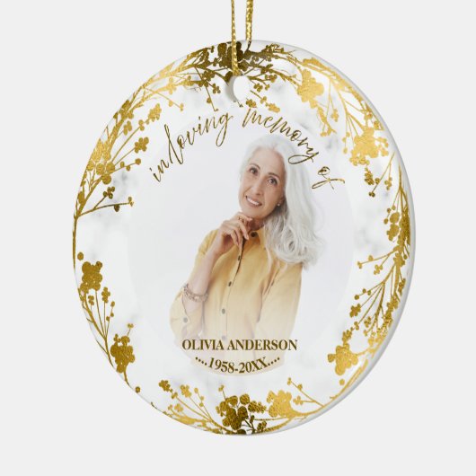 愛する記憶の中でパーソナライズされた記念碑 セラミックオーナメント (左)