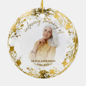 愛する記憶の中でパーソナライズされた記念碑 セラミックオーナメント (裏面)