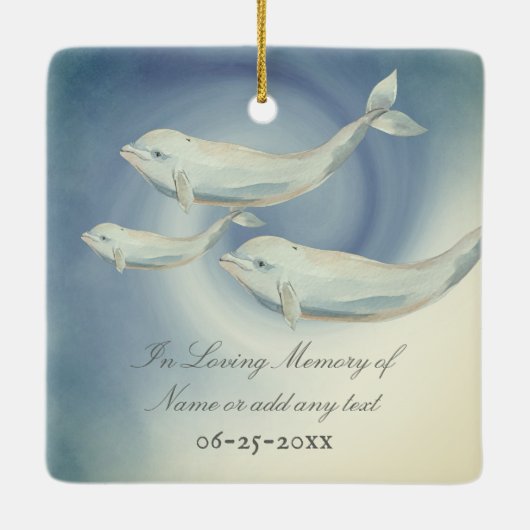 愛する記憶の中でベルガクジラ家族記念 セラミックオーナメント (裏面)