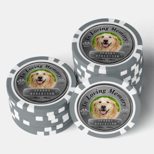 愛する記憶の中でペットのポケット写真の思い出 ポーカーチップ (積み重ね)