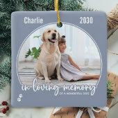 愛する記憶の中でペットのモダン記念灰色の写真 セラミックオーナメント