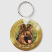 愛する記憶の中でペットの写真記念パーソナライズされた碑 キーホルダー (正面)