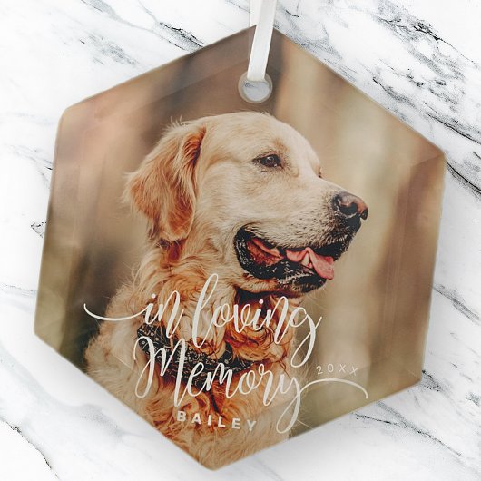 愛する記憶の中でペットの記念シンプル写真モダン ガラスオーナメント